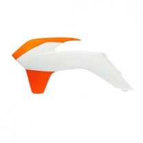 RTECH Kryty chladičov KTM SX/SX-F 2013-2016, EXC/EXC-F 2014-2016 bielo oranžové