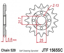 JT Sprockets Reťazové Koliesko Kawasaki KXF 450