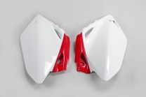 UFO plast Tabuľky zadné HONDA CRF 450R 05-06 bielo červené