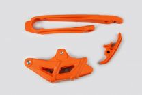 UFO plast Vodítko reťaze zadné + predné KTM EXC/EXC-F 2012-2023 oranžové