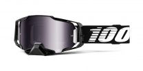 100% Okuliare ARMEGA Black, 100% (strieborné chróm plexi
