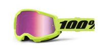 100% STRATA 2 NEW, okuliare 100% Neon žlté, ružové plexi