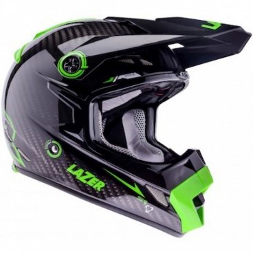 PRILBA MX8 PURE CARBON, LAZER - BELGIE (CARBON/ZELENÁ)