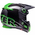 PRILBA MX8 PURE CARBON, LAZER - BELGIE (CARBON/ZELENÁ)