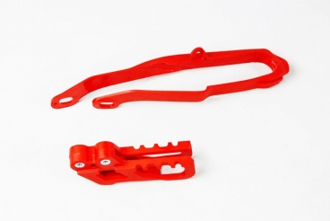 Vodítko reťaze zadné + predné Honda CR 125/250 00-04/CRF 250R-X 04/CRF 450R 02-04 červené