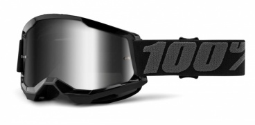  STRATA 2, 100% okuliare čierne, zrkadlové strieborné plexi