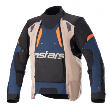  bunda HALO DRYSTAR, ALPINESTARS (tmavo modrá/khaki/oranžová/černá) 2024