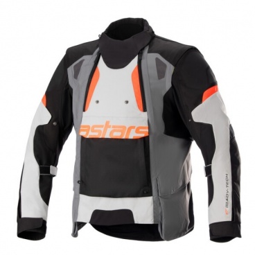  bunda HALO DRYSTAR, ALPINESTARS (svetle šedá/tmavě šedá/černá/červená fluo) 2024