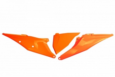 Tabuľky zadné KTM SX-SX-F 19-22/EXC-EXC-F 20-23 ľavá s krytom airboxu oranžové