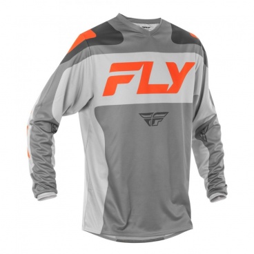 Dres FLY RACING F-16 2025 šedo/oranžový