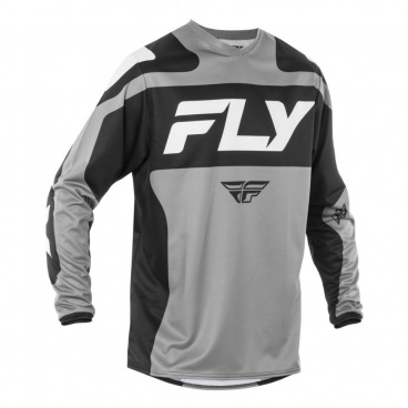 Dres FLY RACING F-16 2025 šedo/čierno/biely