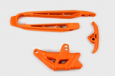 Vodítko reťaze zadné + predné KTM SX-SX-F 07-10, EXC-EXC-F 08-10 oranžové