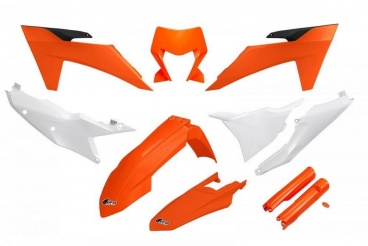 Sada plastov kompletná KTM EXC/EXC-F 2024-2025 oranžovo/biela