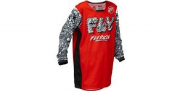 Dres KINETIC MUTANT, FLY RACING - USA 2026 detské (červená/biela/čierna)