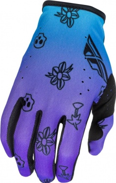 Rukavice LITE OUTLINE, FLY RACING - USA 2026 (fialová/modrá/čierna)