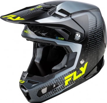 Prilba FORMULA S CARBON, FLY RACING - USA (Sivá/hi-vis)