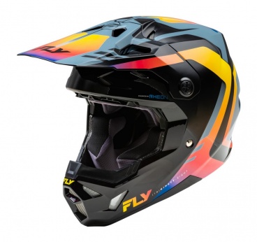 Prilba FORMULA CP, FLY RACING - USA (sivá/čierna/dúhová)