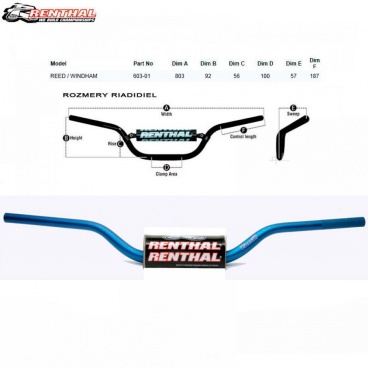 Renthal riadidlá Fatbar 603 Reed/Windh, modré