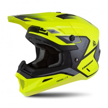 Prilba Cross Cup 2 Napa Junior detská (žltá fluo/čierna/sivá perleť) 2026