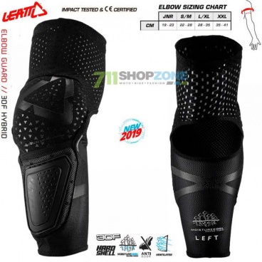 Leatt 3DF Hybrid elbow chrániče lakťov black, čierna