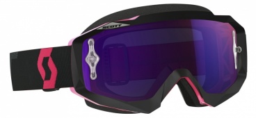 Okuliare HUSTLE MX černá/fluo ružová - fialové chrómové sklo